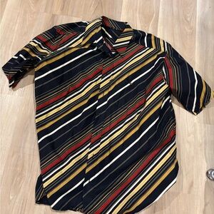 Dynamic Black and Red Casual Button Down Shirt